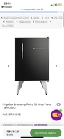 Frigobar Brastemp Retro 76 litros Preto - BRA08AE | R$987