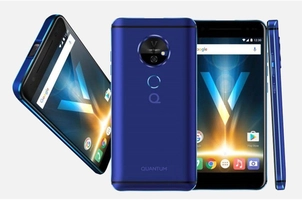 Smartphone Quantum V Azul Qx2 Android 7.0, 64GB 4G 5.5" / Projetor + capa e película Brinde R$ 1.400
