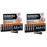 [PRIME]Kit Pilhas Optimum AA + AAA com 12 Unidades Cada