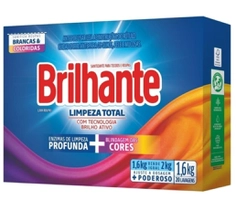 [ Ame R$13,49 ] Lava-Roupas em Pó Brilhante Limpeza Total Caixa 1,6kg