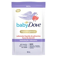 [REC & +por- R$7] Baby Dove Sabonete Líquido De Glicerina Hidratação Relaxante Hora De Dormir Sachê 180Ml Refil