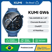 [Do BR] Relógio inteligente Kumi gw6 1.43 tela amoled bluetooth chamada ip68