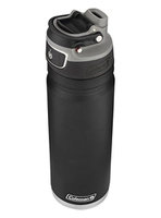 Garrafa de água Coleman FreeFlow com isolamento automático de aço inoxidável, preta, 700 ml
