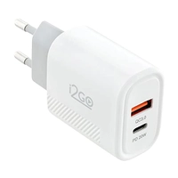 Carregador de Parede Ultra Rápido com 1 Saída USB-C Power Delivery 20W + 1 Saída USB-A 18W I2GO - i2