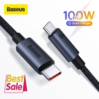 Cabo Tipo-C Baseus PD 100W Preto 1m (Compativel com Macbook)