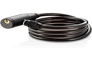 Cadeado com Chave para Bike 8mm de Diâmetro 100cm de Comprimento Aço/Silicone Preto - BI011 Atrio