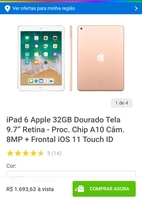 iPad 6 Apple 32GB Dourado | R$1694