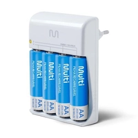 Carregador AA/AAA Bivolt c/ 4 Pilhas AA 2500mAh