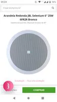 Arandela Redonda JBL Selenium 6" 25W 6FR2R Branco - R$80