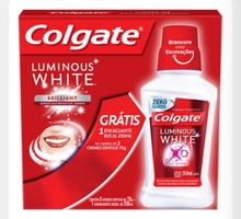 Kit Creme Dental Colgate Luminous White Brilliant Mint 70g 3 Unidades + Enxaguante Bucal 250ml