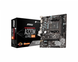 Placa-Mãe MSI A320M-A Pro Max p/ AMD AM4, m-ATX, DDR4