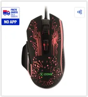 Mouse Gamer X-Zone GMF-03 com LED - Preto | R$ 50