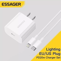 [Taxa inclusa] Carregador Essager 20W saída USB C + Cabo Lightining para iPhone