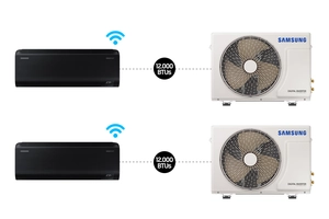 Combo - Ar condicionado Split Inverter Samsung WindFree™ Connect Sem Vento 2X12.000 BTUs Quente e Frio