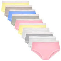 Kit com 10 Calcinhas Infantil Conforto Lisa Part.B Algodão Sortidas (P)