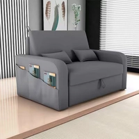 sofá-cama casal 2 lugares lady dai com baú suede cinza