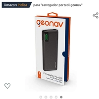 (PRIME) Carregador Portátil Universal 10.000Mah, 2 Portas Usb + 1 Porta Usb-C, Led Indicador de Bateria, Preto, Pb10Kbk,Geonav | R$70