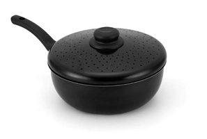 Frigideira Wok Antiaderente c/ Tampa p/ Fritura Gourmet 24cm