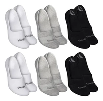 Kit 6 Meias Sapatilha com Silicone Algodão