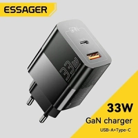 Carregador GaN 33W Essager Tipo-C PD p/ iPhone e iPad