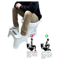 Banquinho Para Apoio Pés Para Vaso Sanitário Antiderrapante Com Porta Celular