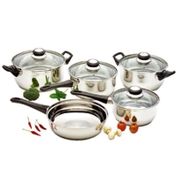 Conjunto de Panelas Inox com Tampa de Vidro 5 peças - RichWell R$90