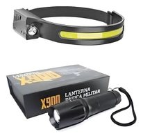 Kit Lanterna X900 + Lanterna de Cabeça LED