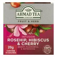 [Rec/ Super R$10.4] Chá Misto de Rosa Silvestre, Hibisco e Cereja Ahmad Tea London Fruit & Herb