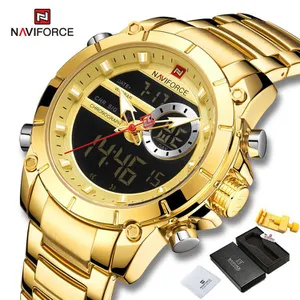 Relógio Pulso NAVIFORCE 9163 Gold Digital Análogo