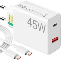 Carregador Turbo 45W c/ USB-C e USB-A + Cabo 1M