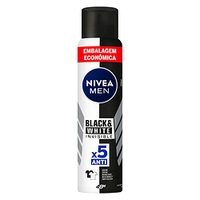[REC/+POR-R$9,44] NIVEA MEN Desodorante Antitranspirante Aerossol Invisible Black & White 200ml