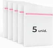Kit de 5 Sacos para Lavar Roupa 30x40cm com Zíper