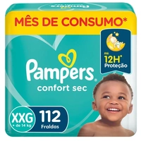 Fralda Pampers Confort Sec Jumbo XXG 112 unidades