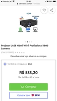 Projetor Uc68 Hdmi Wi-fi Profissional 1800 Lumens | R$533