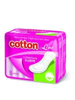 [PRIME] Absorvente Cobertura Suave S/Abas 8 Unid, Cotton Line | R$1,48