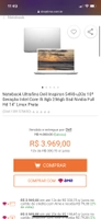 Notebook Ultrafino Dell Inspiron 5490-u20s Core I5 8GB 256GB SSD (Gerforce MX230) FHD 14" Linux | R$3.669