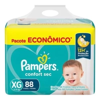 3x pacote Fralda Pampers Confort Sec XG 88 Unidades