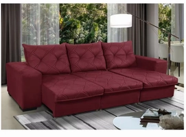 Sofá Retrátil Reclinável 4 Lugares Bali 2,30 Suede