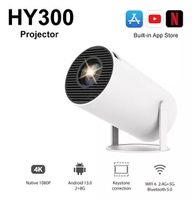HY300 mini projetor Suporta 4K portátil WiFI Bluetooth