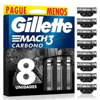 [Rec] Refis Gillette Mach3 com Carvão Ativado 8 Unidades