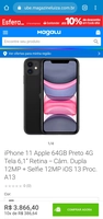Iphone 11 64gb preto