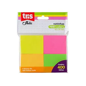 Nota Autoadesiva Tris Multicor Pacote 100