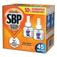 Refil SBP- Repelente -Elétrico Líquido 45 Noites - 2 unidades - Refil SBP Repelente Elétrico Líquido 45 Noites - 2 unidades 35mL