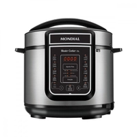 Panela de Pressão Elétrica pe 38 5L em Aço Inox Master Cooker Revestimento Antiaderente Mondial