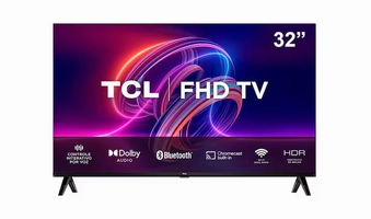 Smart TV LED 32" Full HD TCL S5400AF com Android TV, Wi-Fi, Bluetooth, Controle Remoto com Comando de Voz, Google Assistente e Chromecast integrado