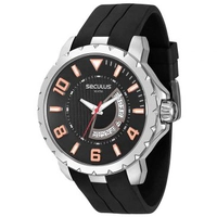[RICARDOELETRO] Relógio Masculino Seculus, Analógico, Pulseira de Aço, Caixa de 5,2 cm, Resistente à Água 5 ATM - 20242G0SVNU1