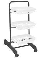 Fruteira de 3 Cestos Metaltru Preto e Branco