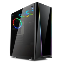 Gabinete Gamer Redragon Tailgate, Mid Tower, Com 5 Fans, Vidro Temperado, Black, Sem fonte, GC-702