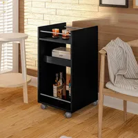 Carrinho Bar Artely Brito 3 Prateleiras Preto com Rodas | R$113