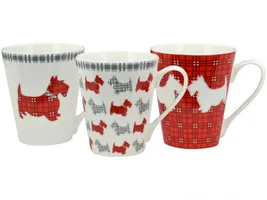 Conjunto de Caneca Porcelana para Café 300ml - 3 Peças Casambiente Dogs - R$32,90